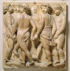 Angeli cantanti, pannello in rilievo dalla Cantoria, c.1432-8